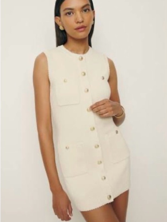 Reformation Dresses & Skirts - Reformation XS Catalina Cream Cotton Knit Mini Dress